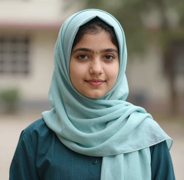 Portrait of a Pakistani girl with a soft background, reflecting elegance and warmth.