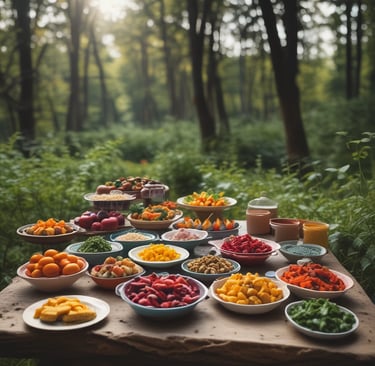 A vibrant bowl of colorful plant-based protein salad with fresh herbs and seeds.
