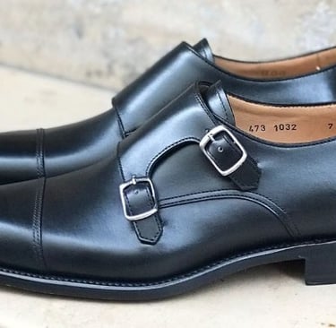 chaussures homme double boucles noir