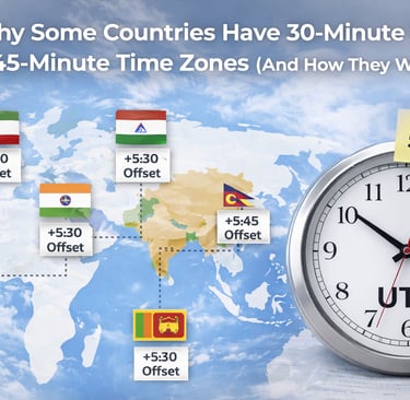Why Some Countries Have 30-Minute and 45-Minute Time Zones_timenowonline.com