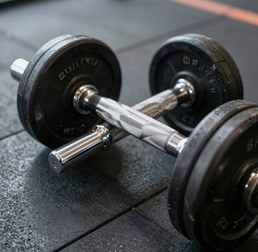 a woman standing in front of a gym