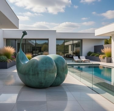 Fallen fruit commission sculpture by Mark Richard Hall Pear Sculpture erotic