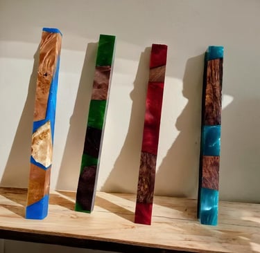 cigarette wood holders resin stabilized wood block 