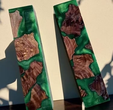 resin wood blanks green stabilized wood blocks knife handles
