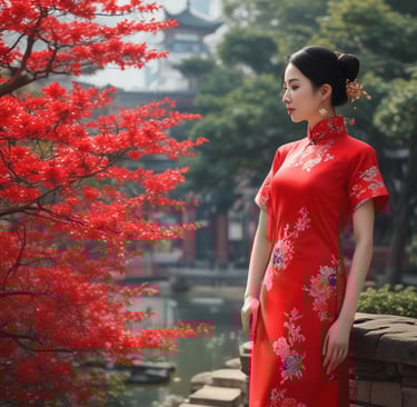 A crisp, modern shirt displayed on a minimalist white background with subtle red accents.