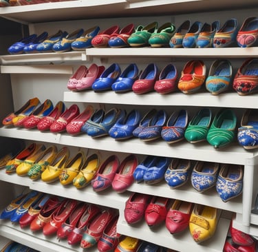 Stylish shoes arranged neatly, highlighting their sleek design and red detailing.