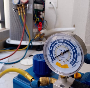 vacuo no sistema de ar-condicionado R-32