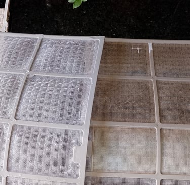 antes / depois limpeza de filtros