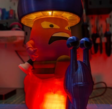 A prototype Shrooman snail rider LED light.