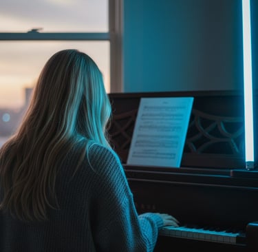 Lena joue du piano