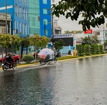 Local flooding in Phu Loi street, Soc Trang City