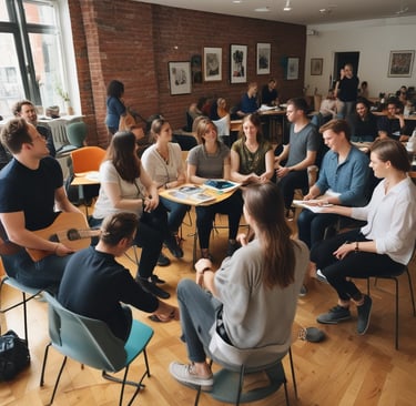 Organizers celebrating after a successful fundraising campaign with a cake
