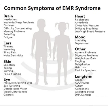 Common symptoms of Electromagnetic Radiation Syndrome (EMR-S)