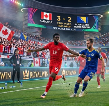 Canada vs Bosnia tanggal 13 Juni jam 02:00