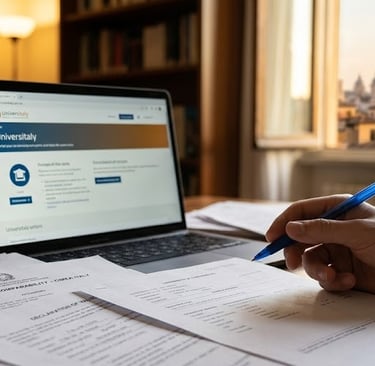 Student preparing CIMEA and Declaration of Value documents for Study in Italy 2026 application