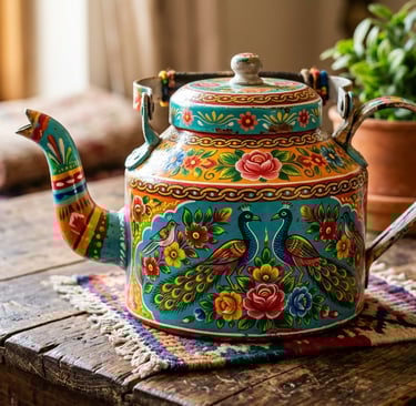 Vibrant hand-painted Truck Art kettle - Artisan Ghar Handpicked Reviews