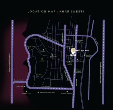 LOCATION PLANS SAYAJI MIO SOLACE KHAR WEST, SAYAJI SOLACE KHAR WEST, MIO SOLACE KHAR WEST