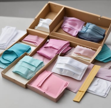 A wide shot showing the entire nail supplies area with clear signage for each product category.