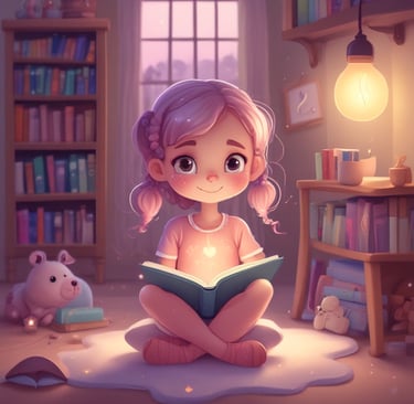 A vibrant digital painting of a cozy loft studio filled with colorful art supplies and glowing screens.