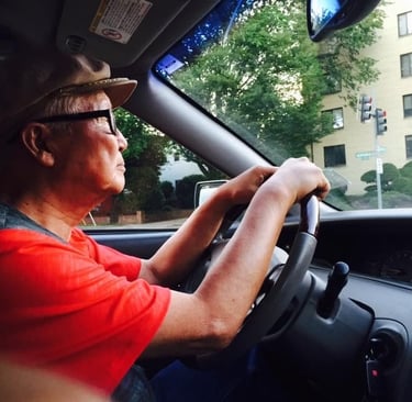 Eugene driving me from Connecticut Avenue DC to Bethesda MD in 2016