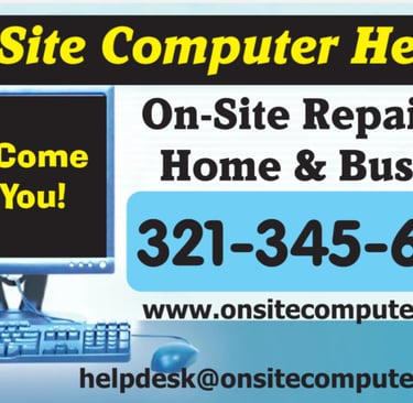 On-Site Computer Help – We Come To You for on-site computer repair in Volusia County, FL
