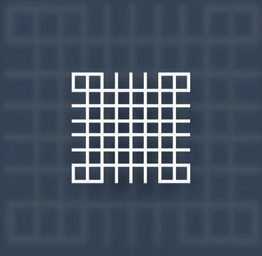 A secondary brand icon or vertical line art depicting an abstract layout grid, symbolizing 'Corporate Identity'. Thin, elegant lines in #8D9FB5. Sophisticated and uncluttered composition.