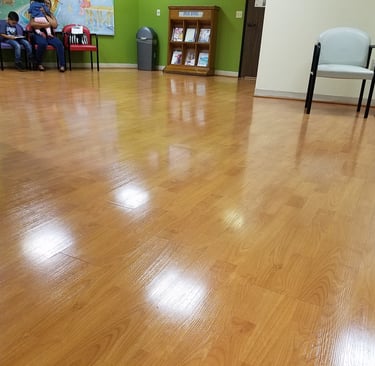 pediatric office floor shining after being deep cleaned