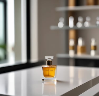 A vibrant market scene in the Middle East with duft gmbh & himmel products displayed prominently.