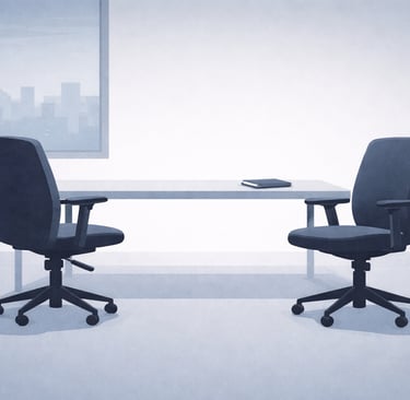 emtpy chairs symbolizing a meeting that did not took place yet