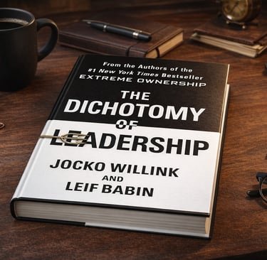 Book Jocko Willink The Dichotomy of Leadership on a desk