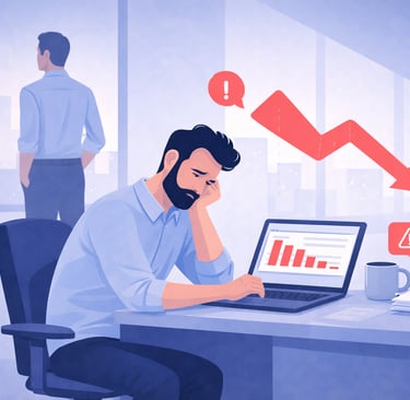 a leader looking away while performance declines