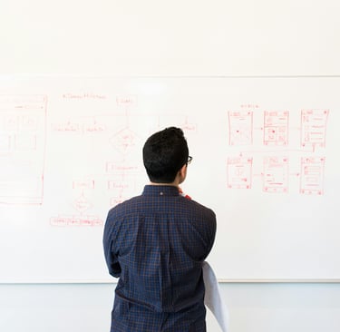 Leader reviewing strategic plans and mapping priorities during the first 90 days.