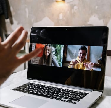 A team on a video call, showcasing the nature of remote working