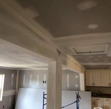 sheetrock installed and finished kitchen