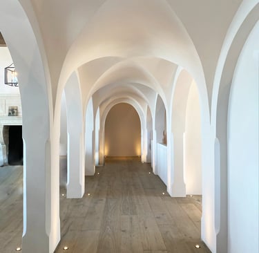 plastered archways curved ceiling details