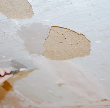 ceiling plaster peeling repair plaster needs skim coating