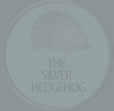 Background image of very dim silver hedgehog logos