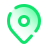 Green location pin map marker icon isolated on a black background for navigation and GPS tracking.