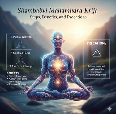 Shambhavi mahamudra Kriya steps, benefits and precautions