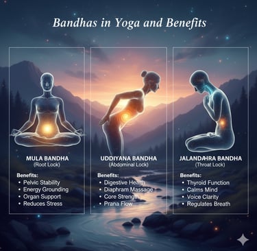 Bandhas in Yoga and benefits , yoga benefits