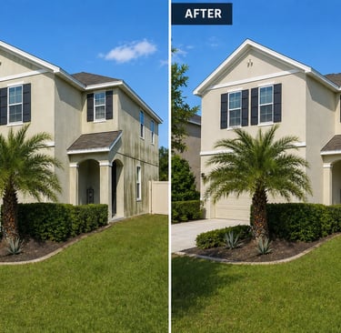 Before after house washing Epperson Ranch Wesley Chapel FL