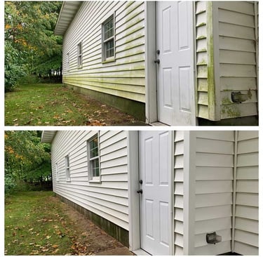 We removed the organic growth on this home with our exterior home wash service in Odessa, FL