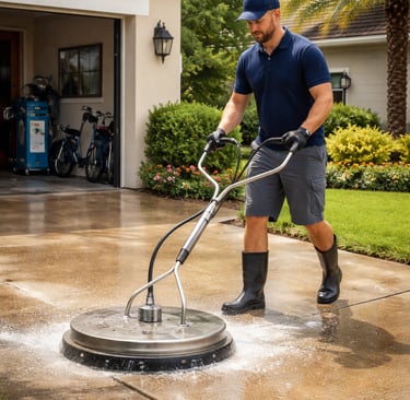 Pressure Washing a Driveway New Port Richey FL