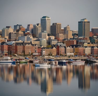 A happy customer shaking hands with a JME mover beside a packed moving van in Ontario.