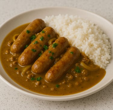 classic curried sausages