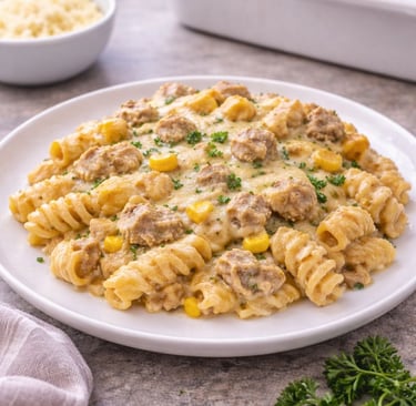 tuna pasta bake in dish