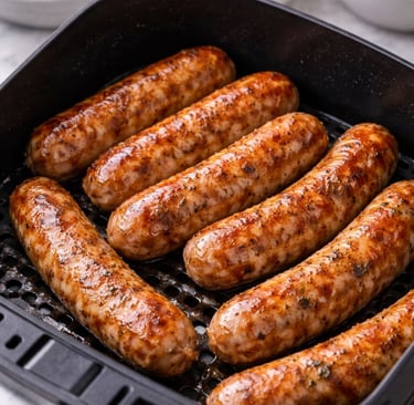 Juicy air fryer sausages