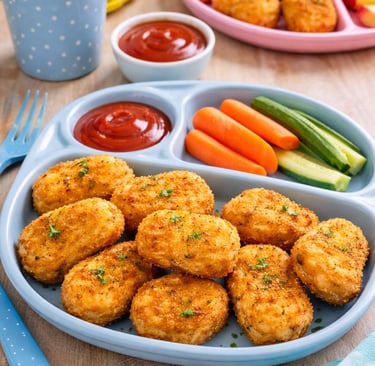 Crispy air fryer chicken nuggets