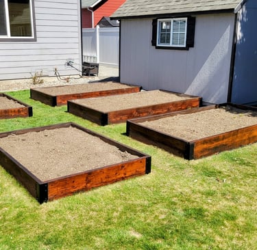 We build and repair raised beds and sheds.