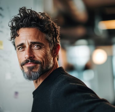 Minimalist stage with a speaker representing Seth Godin’s focused personal branding strategy